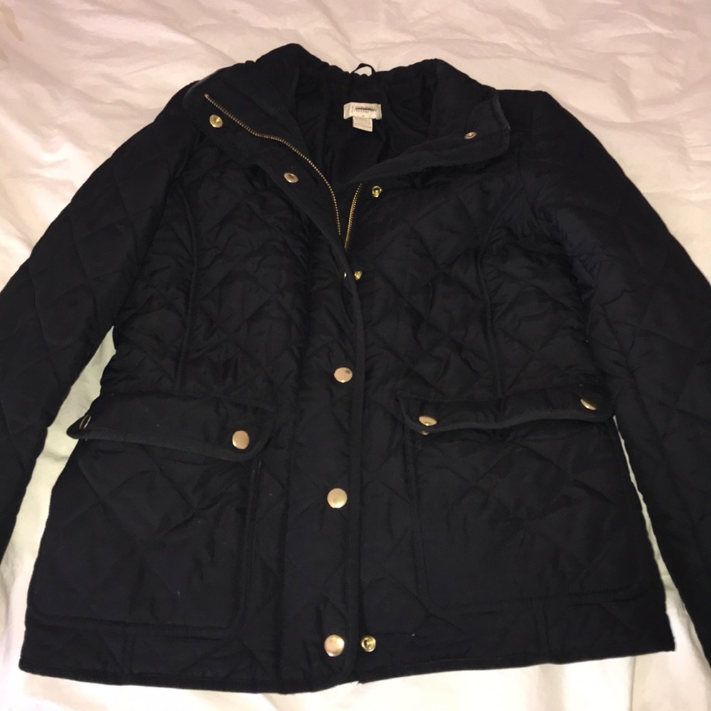 J. Crew Black Puffer Coat
